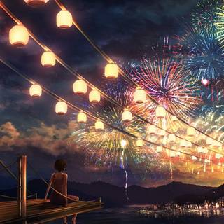 Night anime phone wallpaper