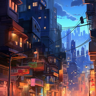 Night anime phone wallpaper