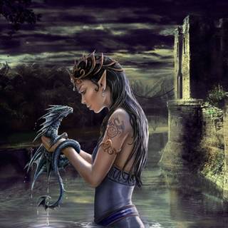 Female elf wallpaper