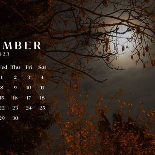 November 2023 calendar wallpaper