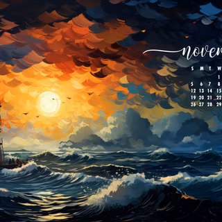 November 2023 calendar wallpaper