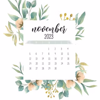 November 2023 calendar wallpaper