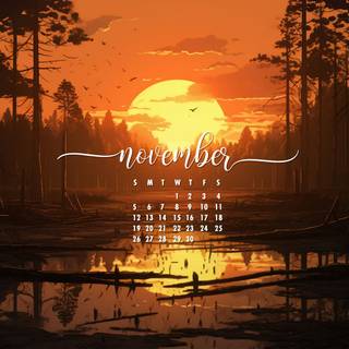 November 2023 calendar wallpaper