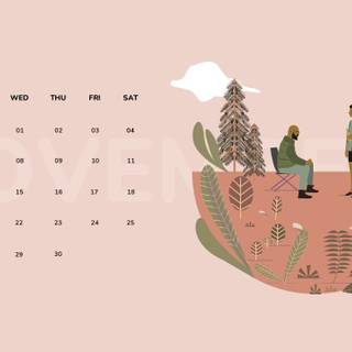 November 2023 calendar wallpaper