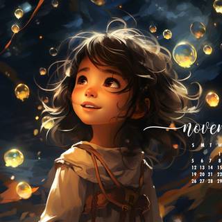 November 2023 calendar wallpaper