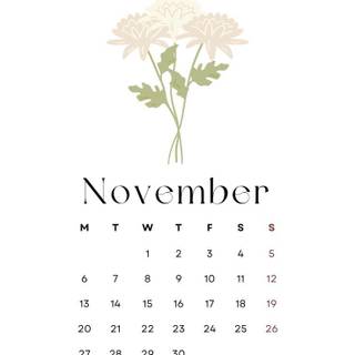 November 2023 calendar wallpaper
