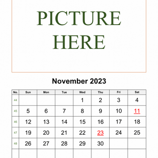 November 2023 calendar wallpaper