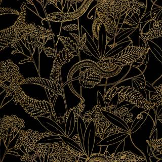 Snake black and gold wallpaper