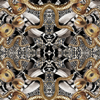 Snake black and gold wallpaper