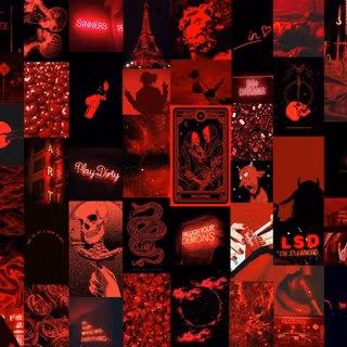 Grunge collage red wallpaper