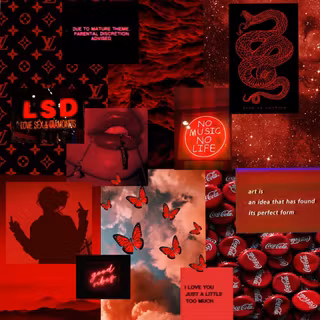 Grunge collage red wallpaper