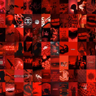 Grunge collage red wallpaper