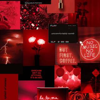 Grunge collage red wallpaper