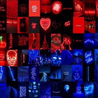 Grunge collage red wallpaper