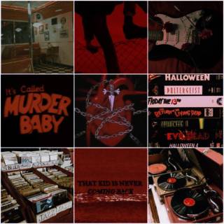 Grunge collage red wallpaper