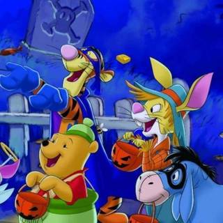 Winnie the Pooh Halloween phone wallpaper