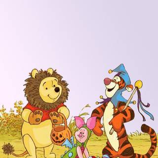 Winnie the Pooh Halloween phone wallpaper