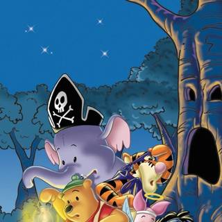 Winnie the Pooh Halloween phone wallpaper