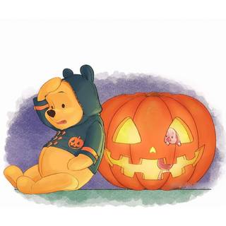 Winnie the Pooh Halloween phone wallpaper