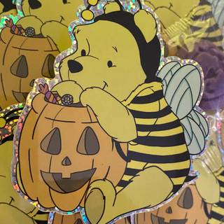 Winnie the Pooh Halloween phone wallpaper