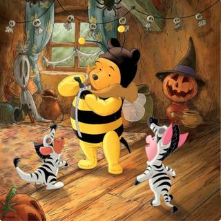 Winnie the Pooh Halloween phone wallpaper