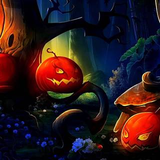 Halloween pumpkins desktop HD wallpaper