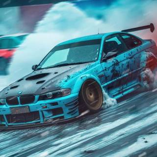 Drift car iPhone wallpaper