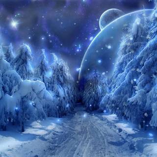 Fantasy winter desktop wallpaper
