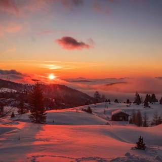 Sunset winter 1920x1080 wallpaper