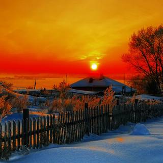 Sunset winter 1920x1080 wallpaper