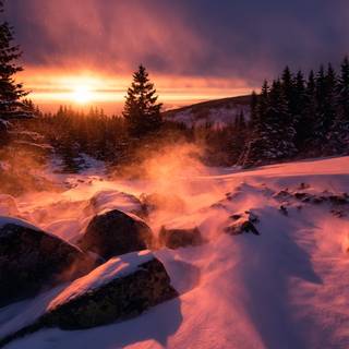 Sunset winter 1920x1080 wallpaper