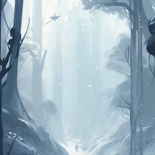 Dark forest winter wallpaper