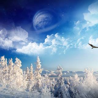 Fantasy winter desktop wallpaper