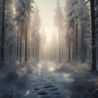 Dark forest winter wallpaper