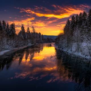 Dark winter landscape wallpaper