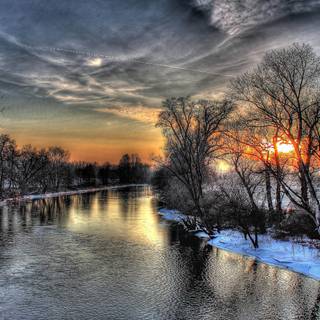 Sunset winter 1920x1080 wallpaper