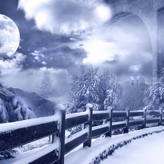 Fantasy winter desktop wallpaper