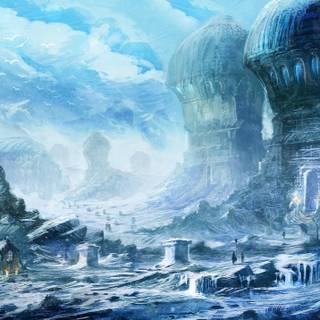 Fantasy winter desktop wallpaper