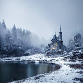 Fantasy winter desktop wallpaper