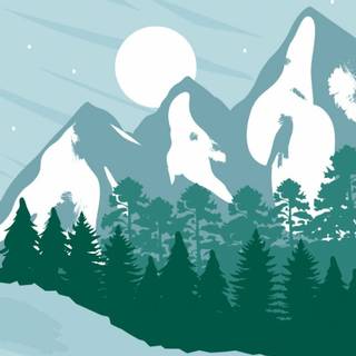 Pixal art winter wallpaper