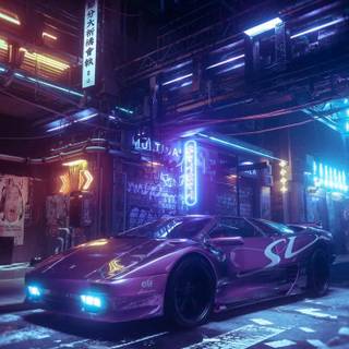 Neon car phone wallpaper