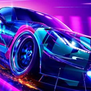 Neon car phone wallpaper