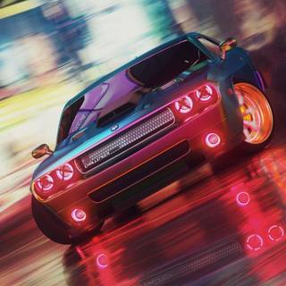 Neon car phone wallpaper