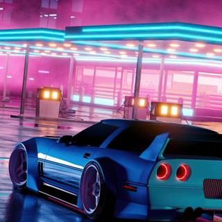 Neon car phone wallpaper