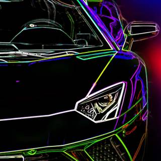 Neon car phone wallpaper