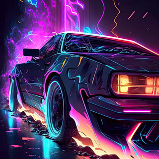 Neon car phone wallpaper