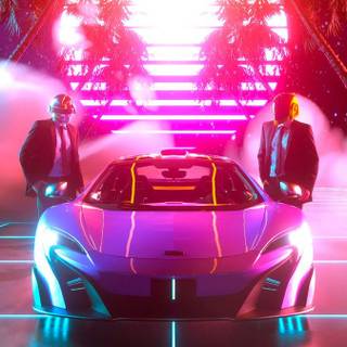 Neon car phone wallpaper