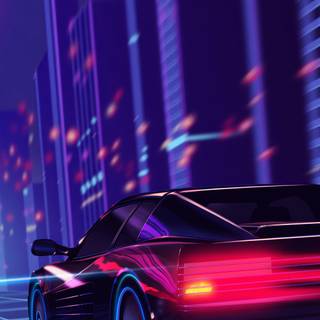 Neon car phone wallpaper