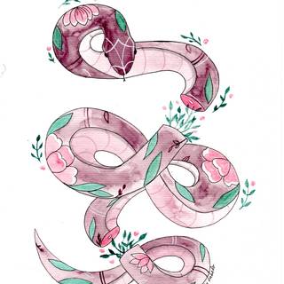Cute snake with wings wallpaper