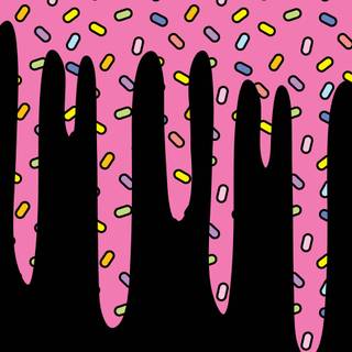 Pink donut drip wallpaper